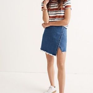 Madewell Asymmetrical Jean Mini skirt